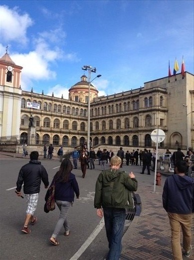 From left to right: Sebastian, Kora, Ian and Halman. Plaza de Bolívar 