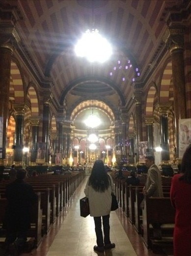 Interior of a church whose name ufortunately escapes me, just before Mass. 