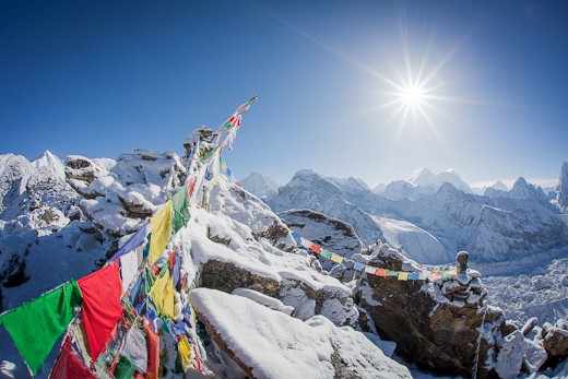 Sunrise Over Everest. Taken from the summit of Gyoko Ri (17,585ft) about half way through a twenty day expedition around the Solu Khumbu region in Nepal. In a season that saw much tragedy, many say as a result of the mountain's commercialization, at that moment we understood it's draw for so many people, despite the risks.  It's on the backs of the Nepali people that we were able to experience this incredible sight. 