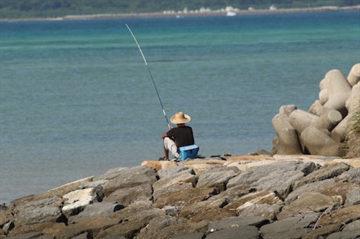 Lone fisherman, Ishigaki