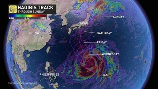Typhoon Hagibis takes aim on Tokyo