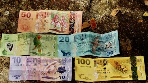 Colorful Fiji money