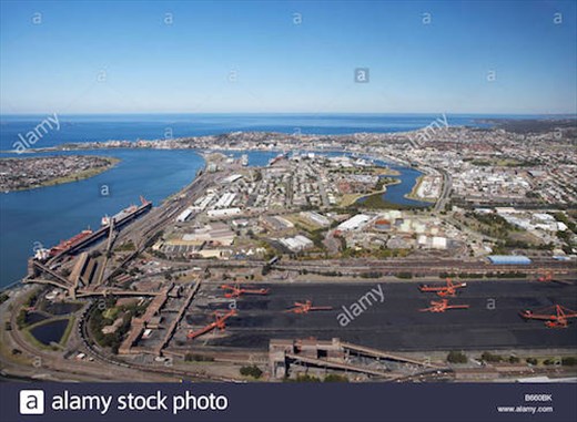 Newcastle Port coal operation © Stock Photo)