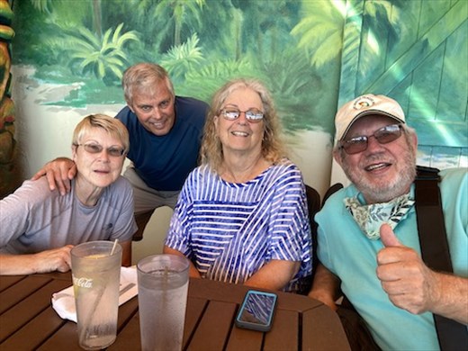 Connie, John, Lois and Rod at Cocoa's on the Beach