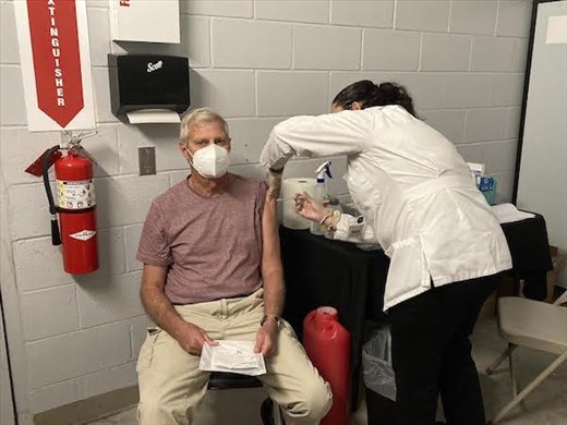 John gets his first Covid jab