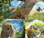 More Rock Art: Thick Knee, Crested Caracara, Kiskadee, Turquoise-browed Motmot: by graynomadsusa, Views[196]