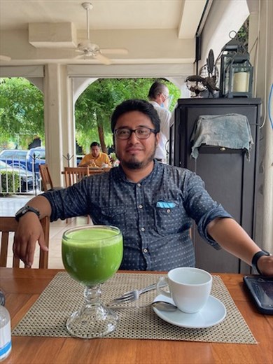 Eric and his green drink, Huatulco