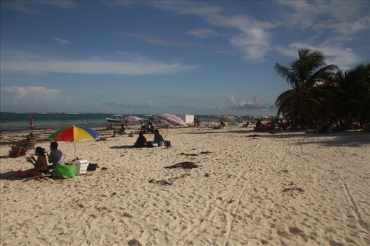 Enjoying the sugar sand, Puerto Morelos 