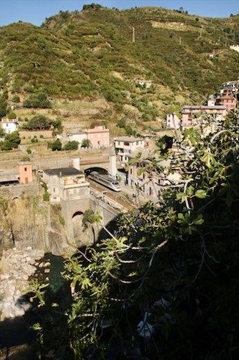 Train arriving in Riomaggiore