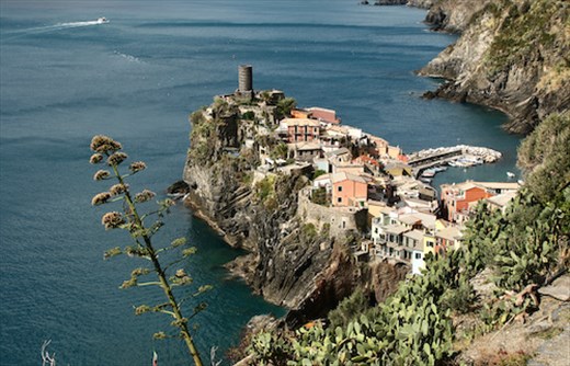 Our first view of Vernazza from the trail