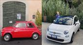 Our white Fiat 500 and its red ancestor: by graynomadsusa, Views[268]