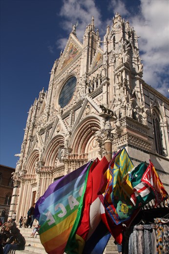 Duomo and Contrade flags