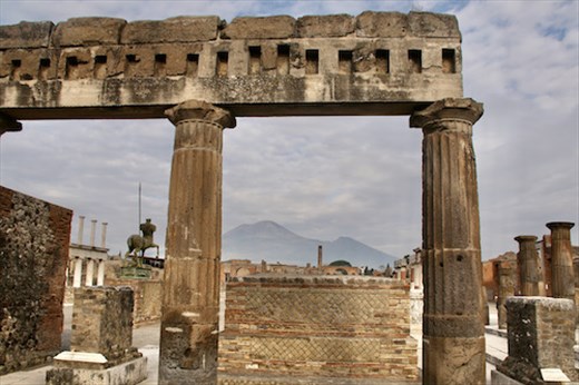 Iconic Pompeii—The Roman Forum with Vesuvius