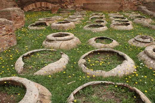 Half-buried amphorae, Ostia Antica