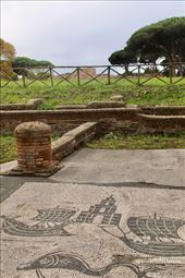 Mosaic of lighthouse with lighthouse ruins, Ostia Antica: by graynomadsusa, Views[309]