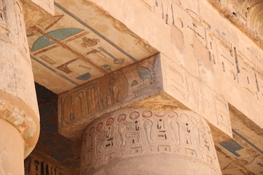 Still vibrant colors, Temple of Hatshepsut, West Bank