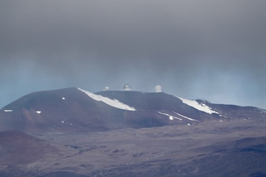 Snow on 13,805 foot Mauna Kea, Hawaii
