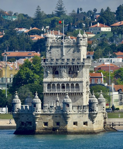 Belem Tower approaching Lisbon