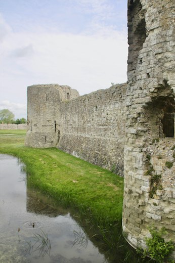 Roman walls and moat, Pevensey Castle