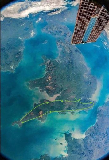 UK from the ISS showing our path