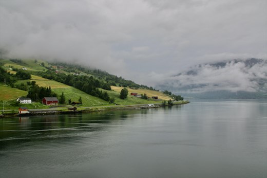 Approaching Olden in the fjord