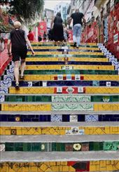 Climbing the famous Selaron Stairs: by graynomadsusa, Views[355]