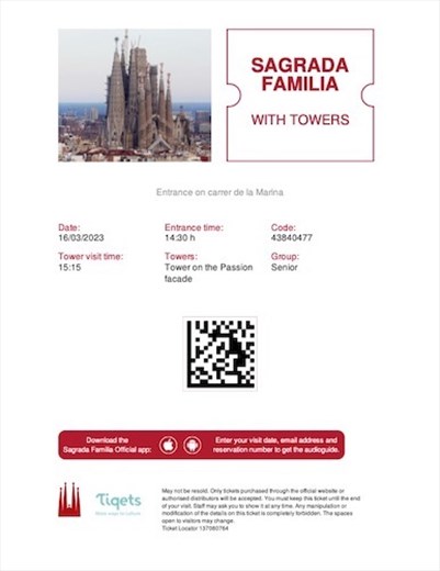 Sagrada Familia—this time we have tickets