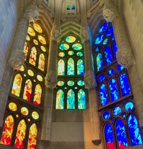 Red, Green and Blue stained glass, Sagrada Familia