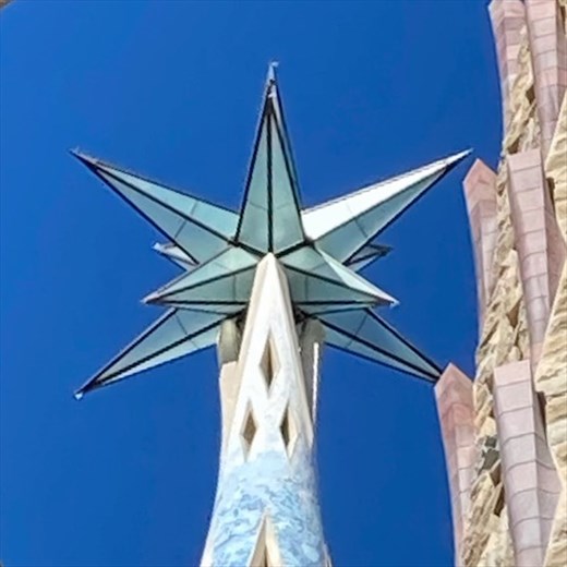 Star seen from the Passion Tower, Sagrada Familia