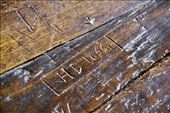 Graffiti from 1666, St. Mary's Church pew, Conwy: by graynomadsusa, Views[740]