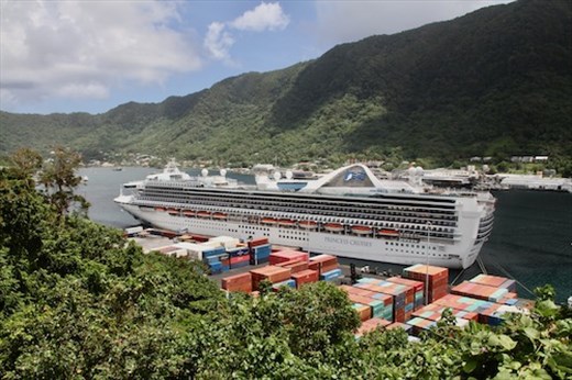 Looking down on the Grand Princess