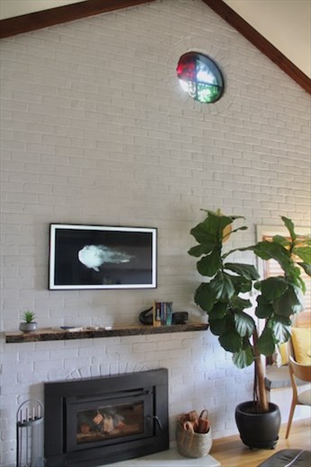 Stained-glass portal and a fireplace, Cockatoo View