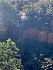 Wentworth Falls from Princes Rock lookout, just a trickle this morning: by graynomadsusa, Views[371]