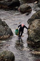 The Seaweed Gatherer, Haeundae Beach: by graynomadsusa, Views[400]