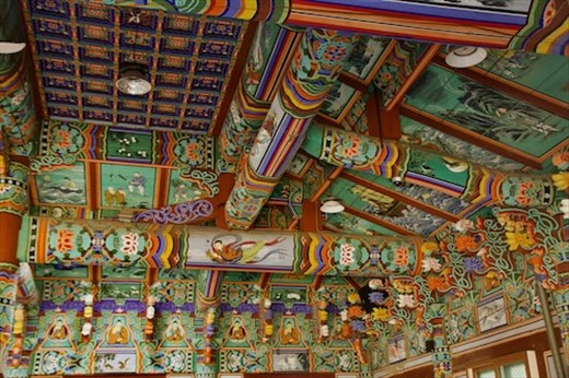 Interior of Gwaneumjeon Hall, Haeinsa Temple Complex