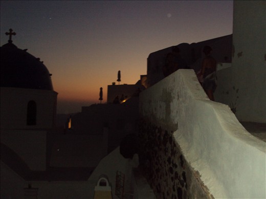 Beautiful sunset in Santorini island,Greece.