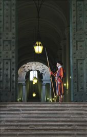 My European journey began in Rome.  The historical sites that I visited in Rome were an amazing introduction to Europe.  As still as the pillars supporting the building, but with vibrant colours that make them stand out against backdrop of the Holy See, the Pontifical Swiss Guard are the oldest active military unit in existence.: by griff, Views[396]