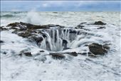 A blowhole takes on water near Cape Perpetua, OR.: by gsuhrie, Views[467]