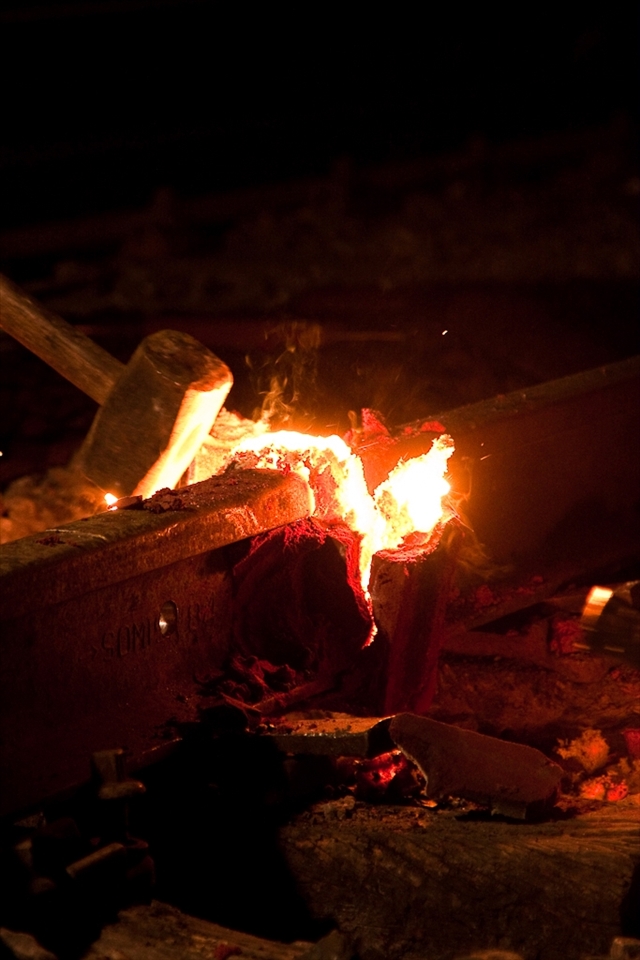 Hammer, fire, and steel. The three key elements of this hazardous job.