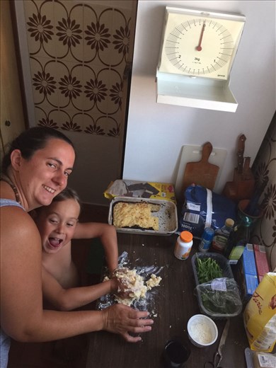 The food was so yummy we had to try making gluten free gnocchi for me :)