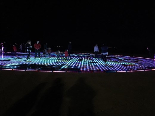 Solar circle by night turns into a light show! Near the sea organ.