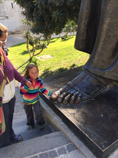 The toe wish! Apparently if you rub the statue's toe your wish will come true :)