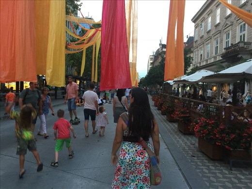 Circus festival of some sort, the streamers lined four city blocks and parks too