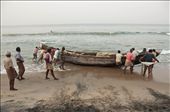 The fist step is to start very early morning by getting a heavy wood boat made by hand to the sea. For this matter we need strong team of fishermen. : by guillandphotography, Views[354]