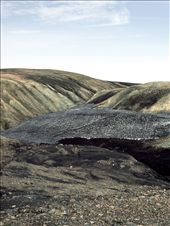 The mountain used to have a small glacier, now melted away. This glacier was very popular for summer skiing. In year 2000, all the ski lifts were disassambled due to climate change and the glaciers' retreat.
It is pretty common to see, and even cross, snowdrifts in this area; because of rude and tough weather condition in center of Iceland, snowing during august may always happen.: by guillaumefandel, Views[883]
