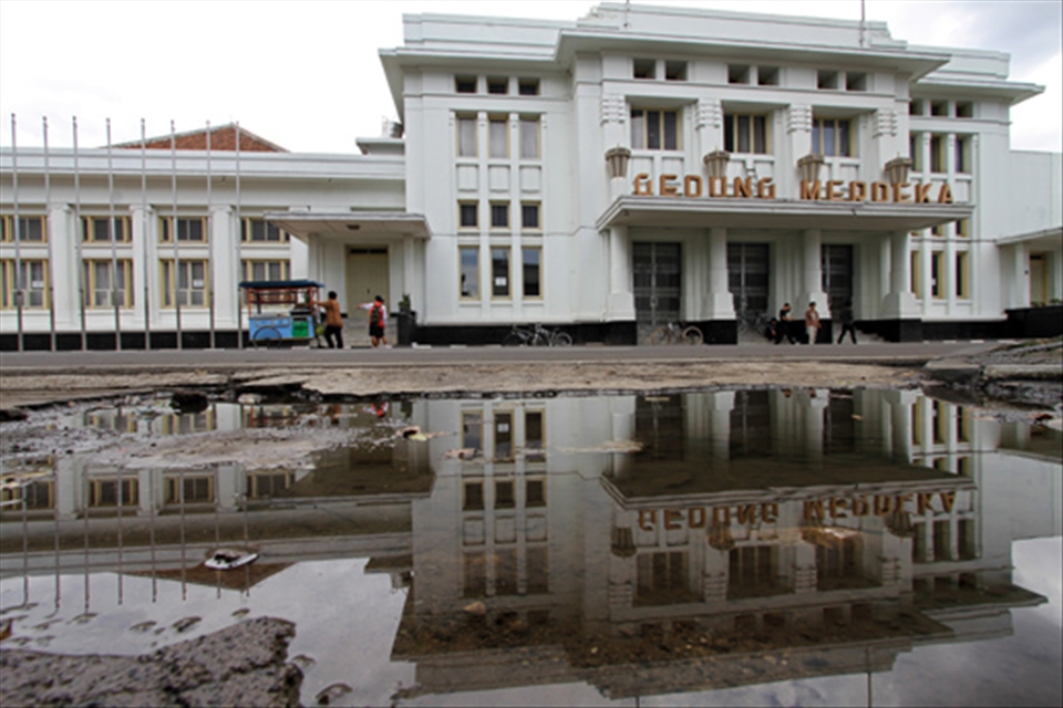 Reflection of Gedung Merdeka, Asia Africa Conference Building @Bandung West Java