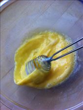 whip the eggs first then add ingredients except nuts and chunks or use a mixer: by gwendolynalley, Views[428]