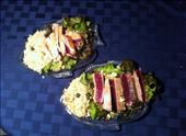 easy ahi tuna salad with blueberries, stilton, walnuts: by gwendolynalley, Views[175]
