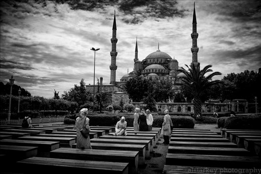 Women gather to gossip beneath The Blue Mosque