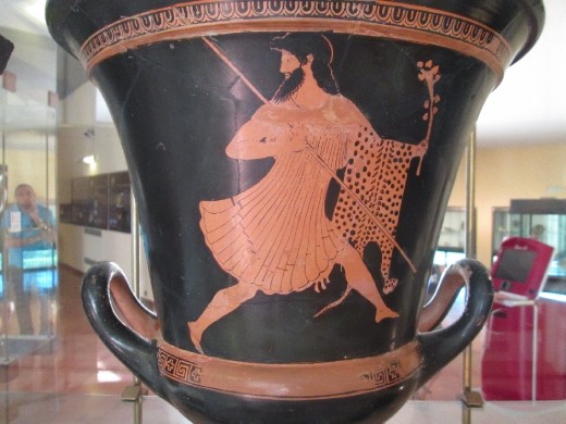 Vasija con Dioniso corriendo... por algo sería